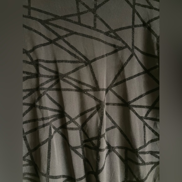 Sheer Geometric Velvet Mock Neck Bodysuit w/Tags Still Attached Size Large - Picture 2 of 4